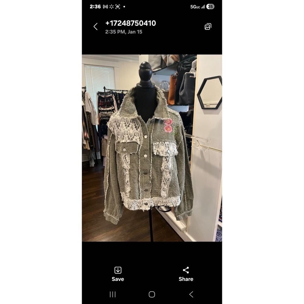 POL BEAUTIFUL DENIM AND LACE  JACKET NWT MSRP  $148